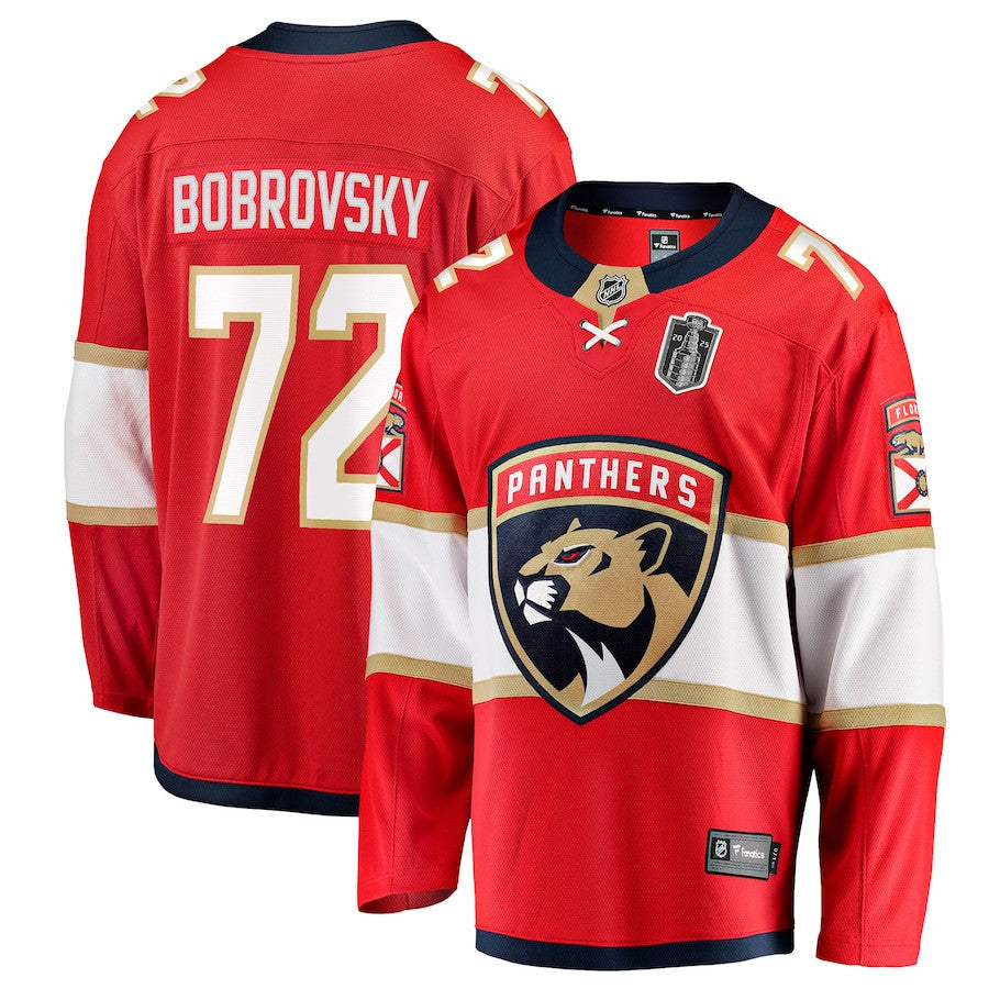 Sergei Bobrovsky 72 Florida Panthers 2025 Stanley Cup Final Home Breakaway Men Jersey - Red