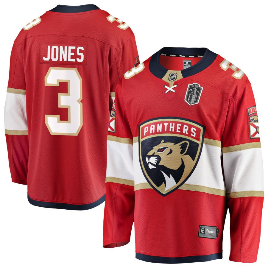 Seth Jones 3 Florida Panthers 2025 Stanley Cup Final Home Breakaway Men Jersey - Red