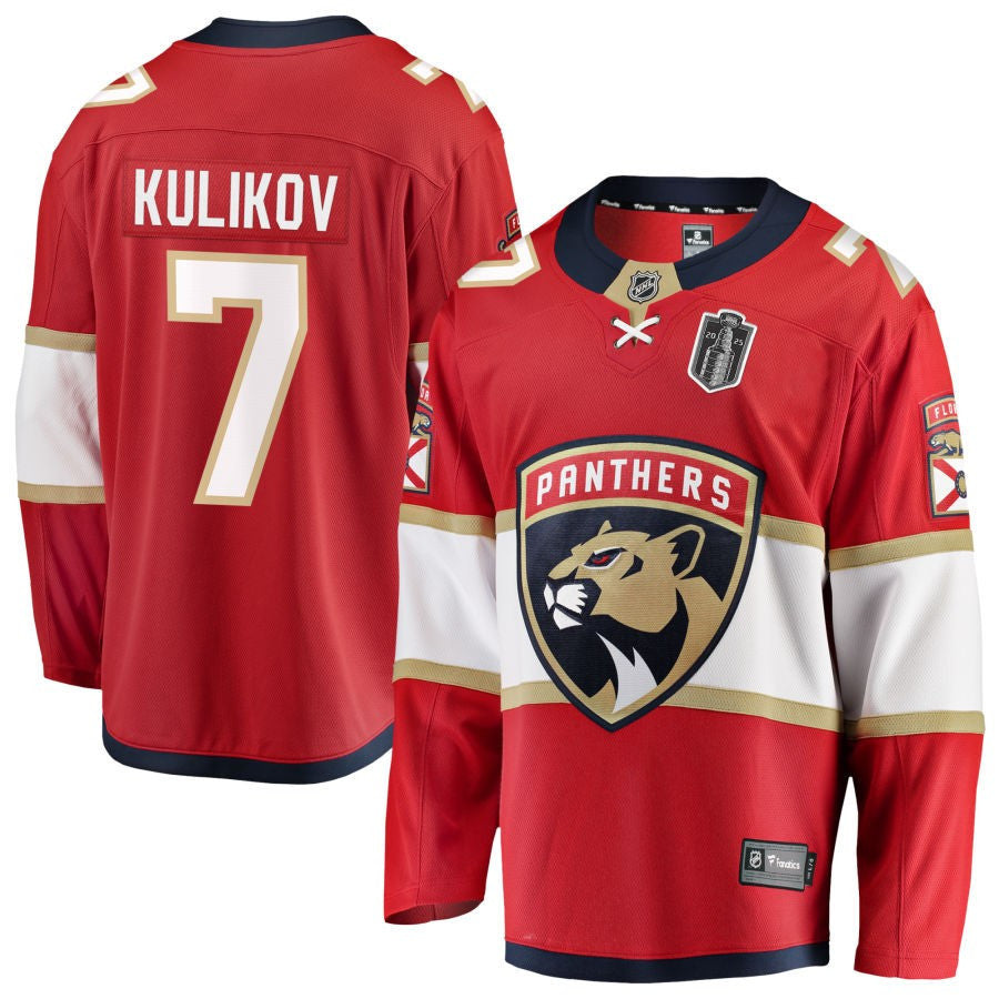 Dmitry Kulikov 7 Florida Panthers 2025 Stanley Cup Final Home Breakaway Men Jersey - Red