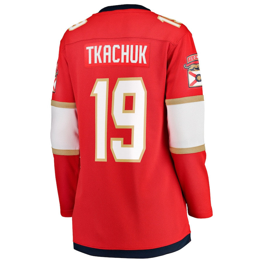 Matthew Tkachuk 19 Florida Panthers 2025 Stanley Cup Final Home Breakaway Women Jersey - Red
