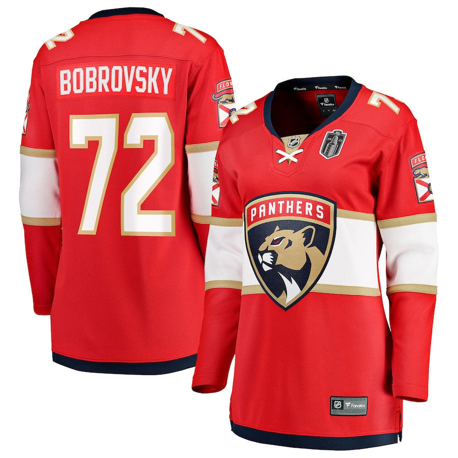Sergei Bobrovsky 72 Florida Panthers 2025 Stanley Cup Final Home Breakaway Women Jersey - Red