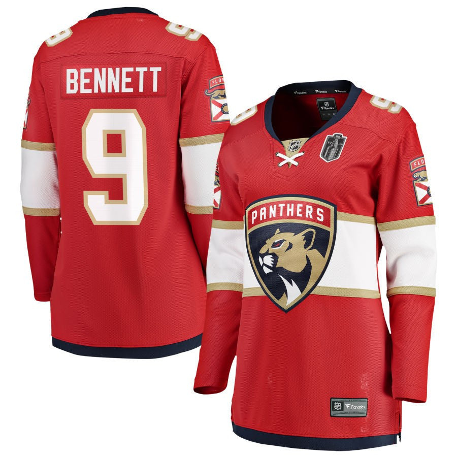 Sam Bennett 9 Florida Panthers 2025 Stanley Cup Final Home Breakaway Women Jersey - Red