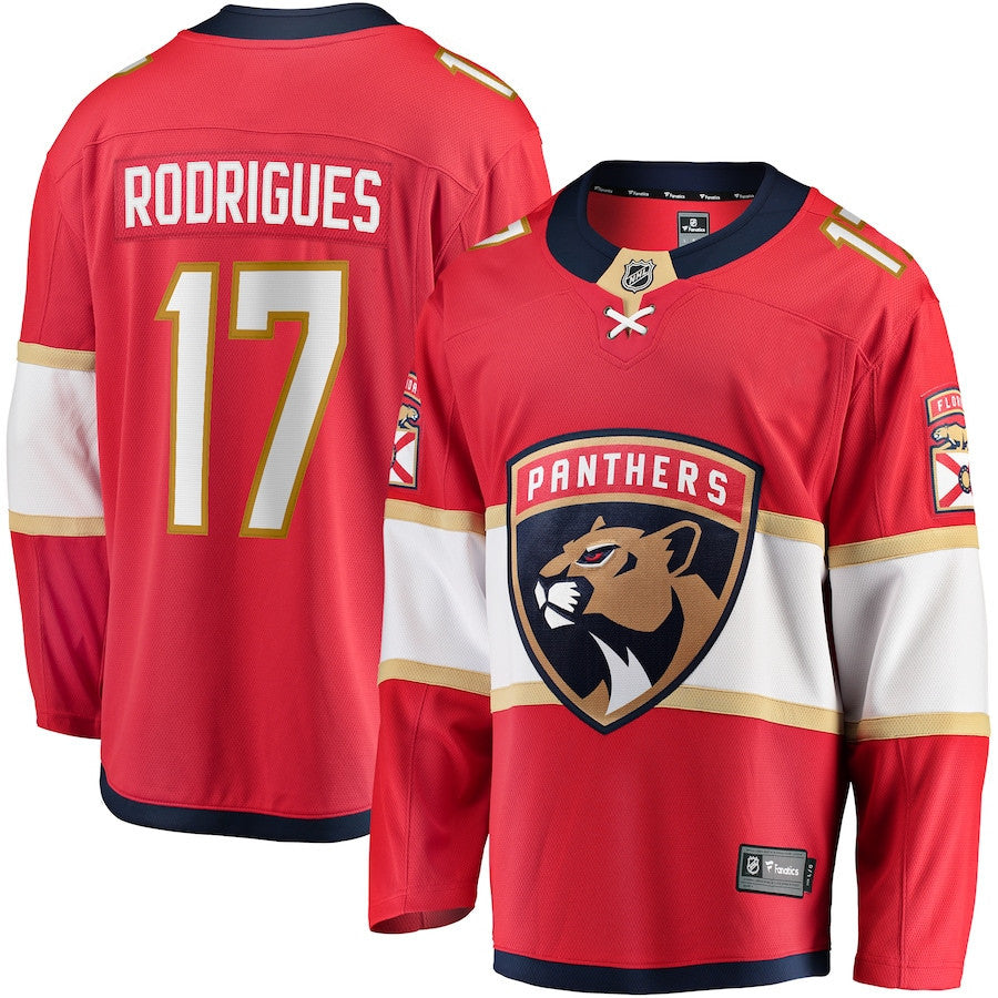 Evan Rodrigues 17 Florida Panthers 2025 Breakaway Player Men Jersey - Red