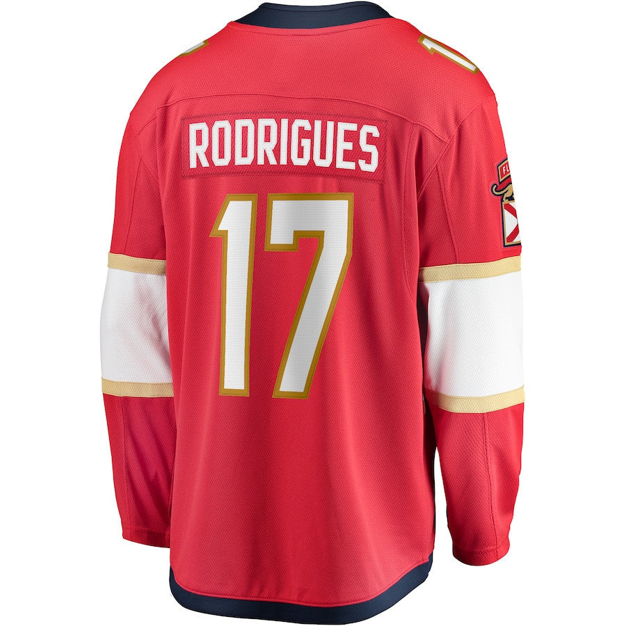 Evan Rodrigues 17 Florida Panthers 2025 Breakaway Player Men Jersey - Red