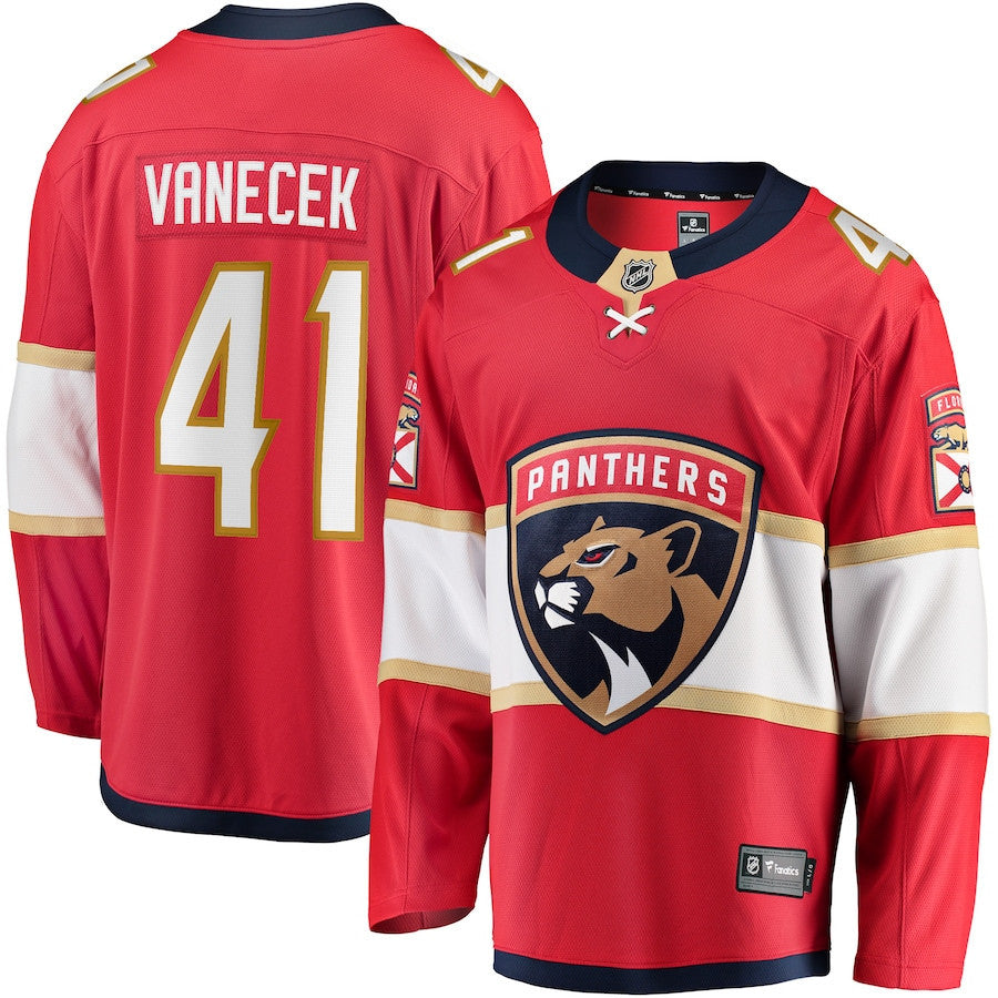 Vitek Vanecek 41 Florida Panthers 2025 Breakaway Player Men Jersey - Red