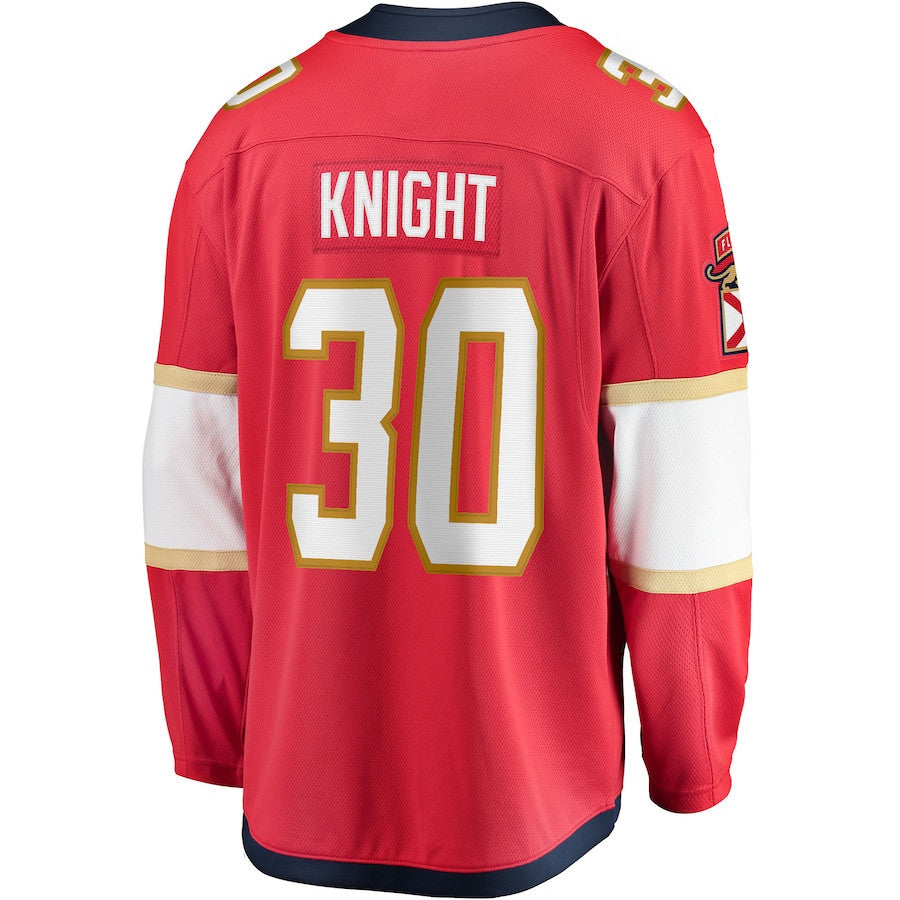 Spencer Knight 30 Florida Panthers 2025 Breakaway Player Men Jersey - Red