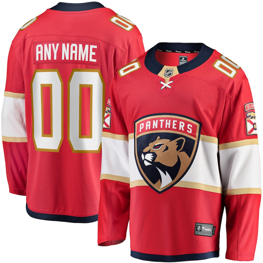 Florida Panthers 2025 Breakaway Player Men Custom Jersey - Red