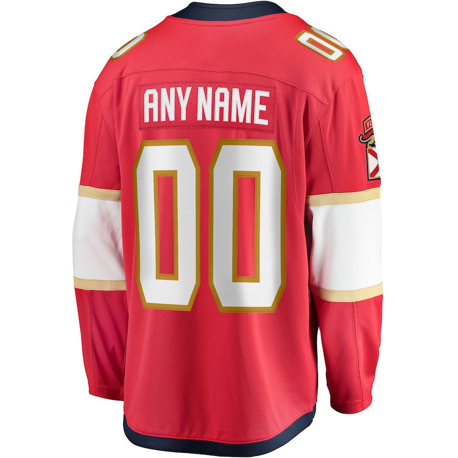 Florida Panthers 2025 Breakaway Player Men Custom Jersey - Red