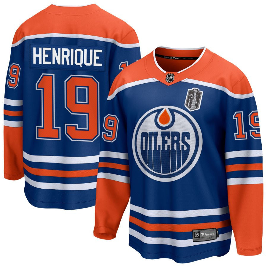 Adam Henrique 19 Edmonton Oilers 2025 Stanley Cup Final Home Breakaway Men Jersey - Royal