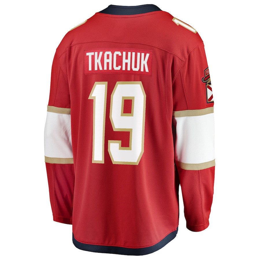 Matthew Tkachuk 19 Florida Panthers Home 2025 Stanley Cup Champions Patched Jersey - Red