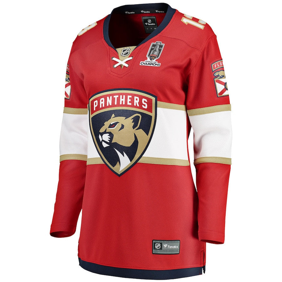Sam Reinhart 13 Florida Panthers Women's 2025 Stanley Cup Champions Breakaway Jersey - Red