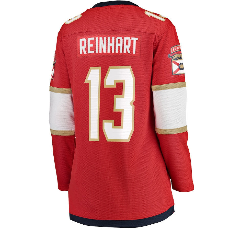 Sam Reinhart 13 Florida Panthers Women's 2025 Stanley Cup Champions Breakaway Jersey - Red