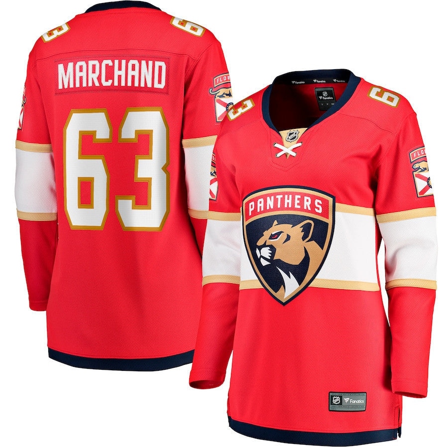 Brad Marchand 63 Florida Panthers Women's Home Breakaway Jersey - Red