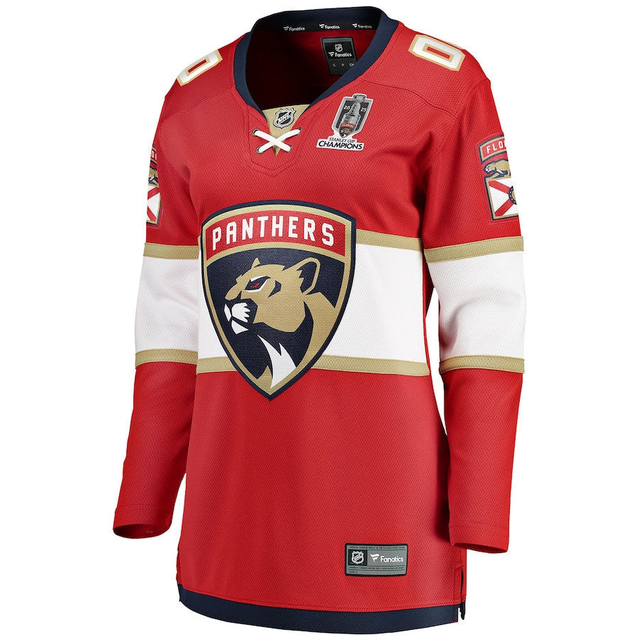 Florida Panthers Women's 2025 Stanley Cup Champions Breakaway Custom Jersey - Red