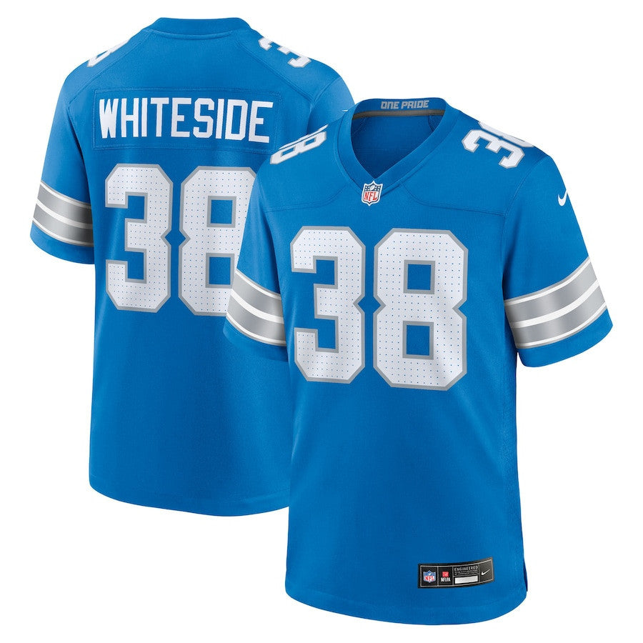 Nick Whiteside 38 Detroit Lions Team Game Men Jersey - Blue