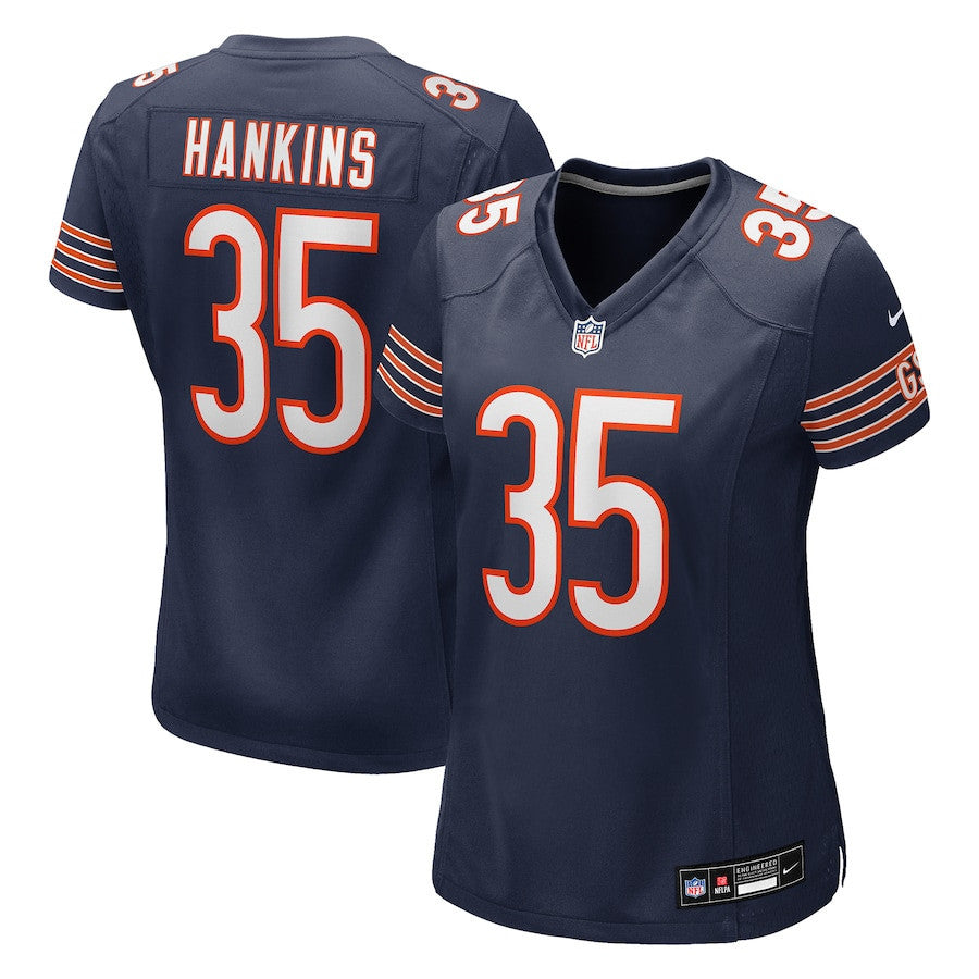 Deion Hankins 35 Chicago Bears Women's Team Game Jersey - Navy