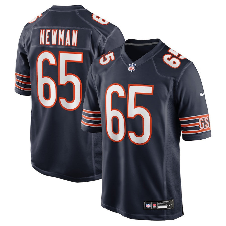 Luke Newman 65 Chicago Bears Team Game Men Jersey - Navy