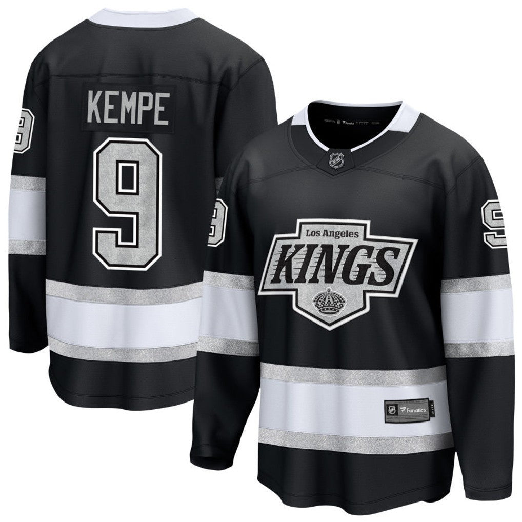 Adrian Kempe 9 Los Angeles Kings 2025 Home Breakaway Men Jersey - Black