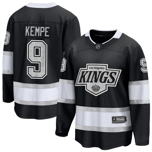 Adrian Kempe 9 Los Angeles Kings 2025 Home Breakaway Men Jersey - Black