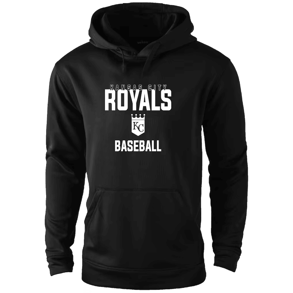 Kansas City Royals Black Classic Logo Front Print Baseball Hoodie