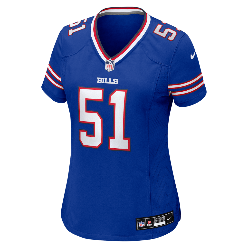 Morgan Fox 51 Buffalo Bills Women's Team Game Jersey - Royal