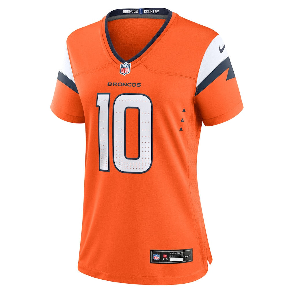 Bo Nix 10 Denver Broncos Women's Game Jersey - Orange