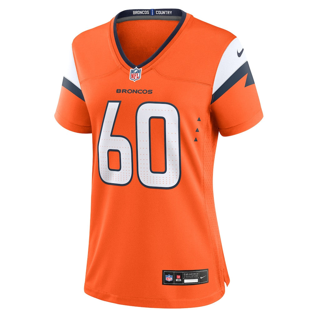 Luke Wattenberg 60 Denver Broncos Women's Team Game Jersey - Orange