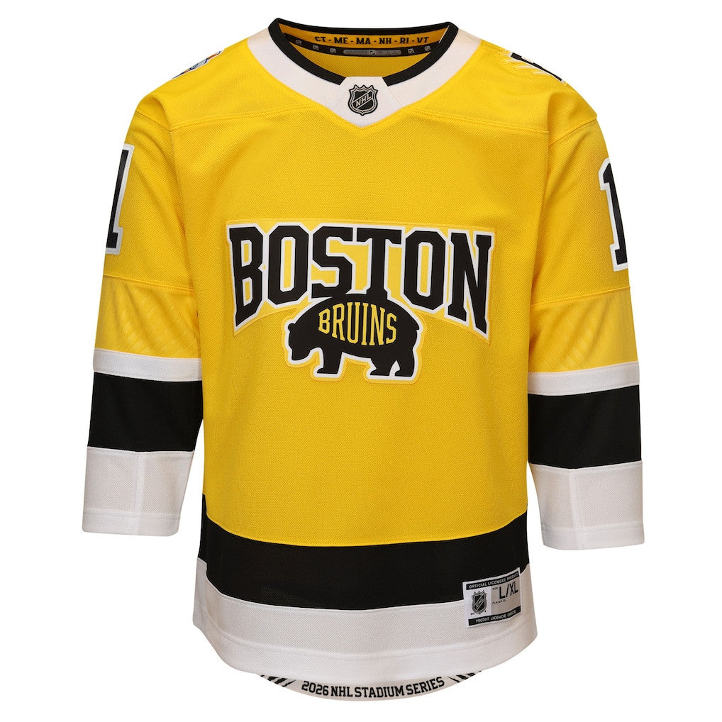 Jeremy Swayman 1 Boston Bruins 2026 Stadium Series Premier YOUTH Jersey - Gold