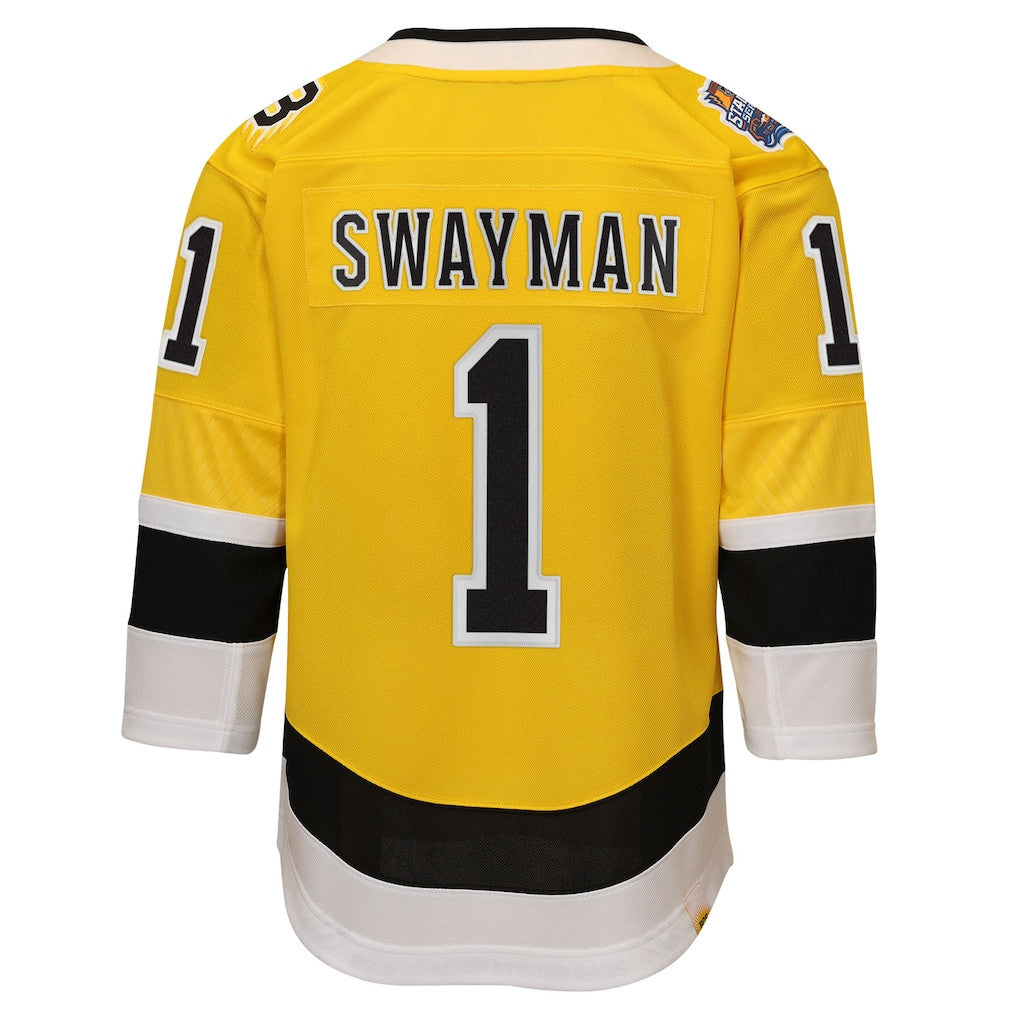 Jeremy Swayman 1 Boston Bruins 2026 Stadium Series Premier YOUTH Jersey - Gold