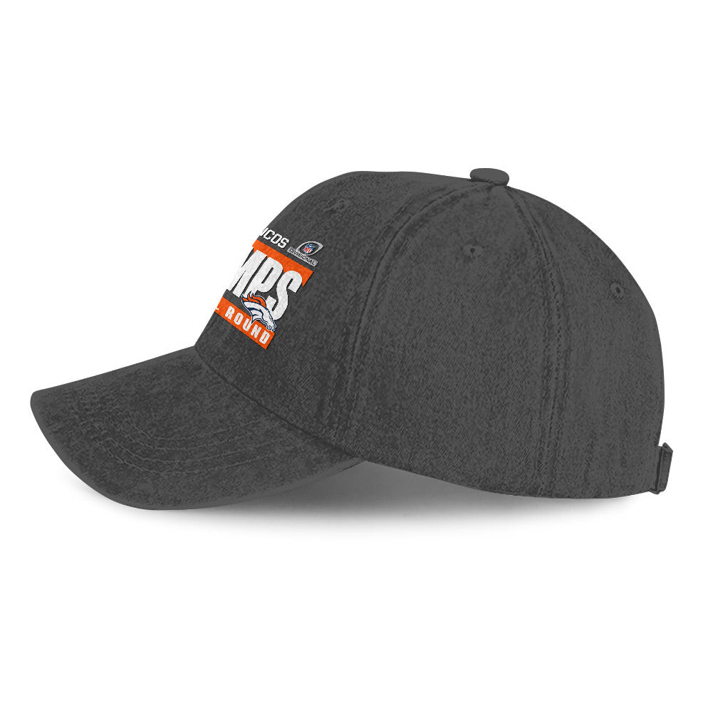 Denver Broncos Divisional Champs 25/26 Washed Cotton Cap – Printed Graphic - Gray