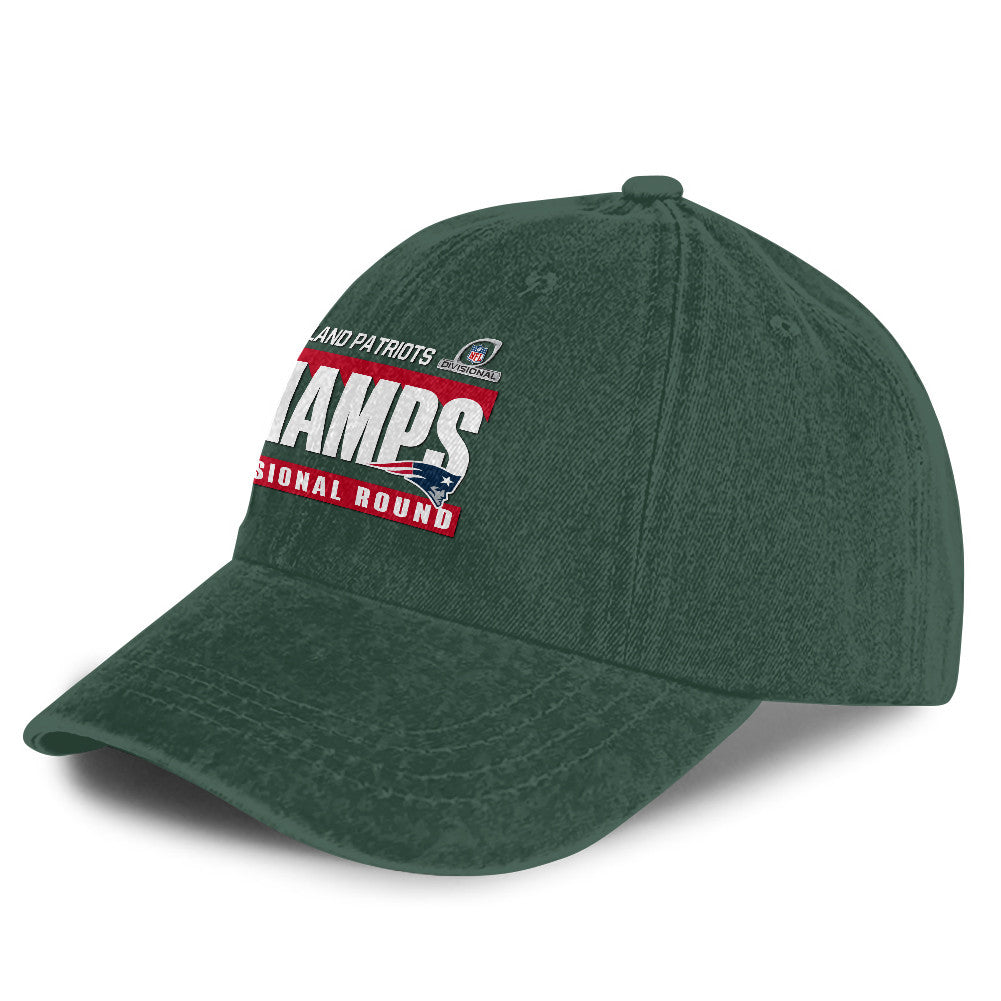 New England Patriots Divisional Champs 25/26 Washed Cotton Cap – Printed Graphic - Green
