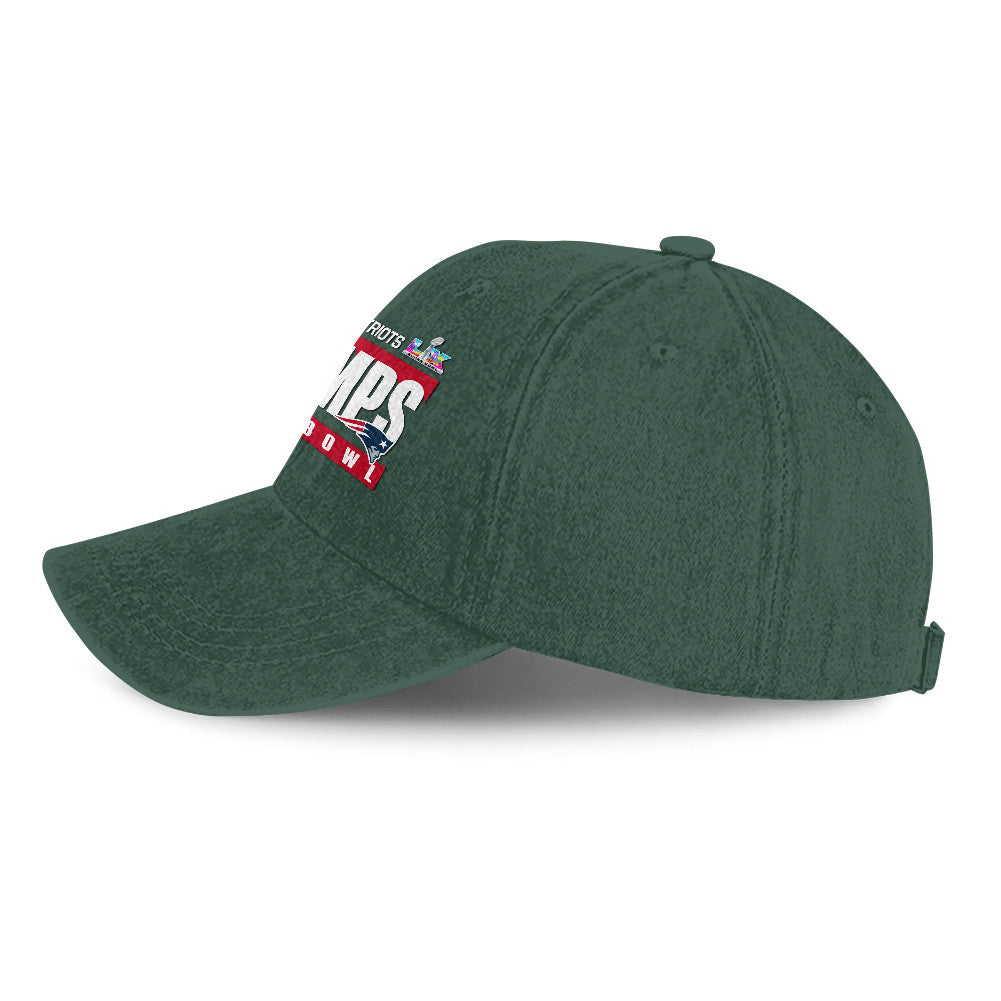 New England Patriots Super Bowl LX Champs 25/26 Washed Cap – Printed Graphic - Green