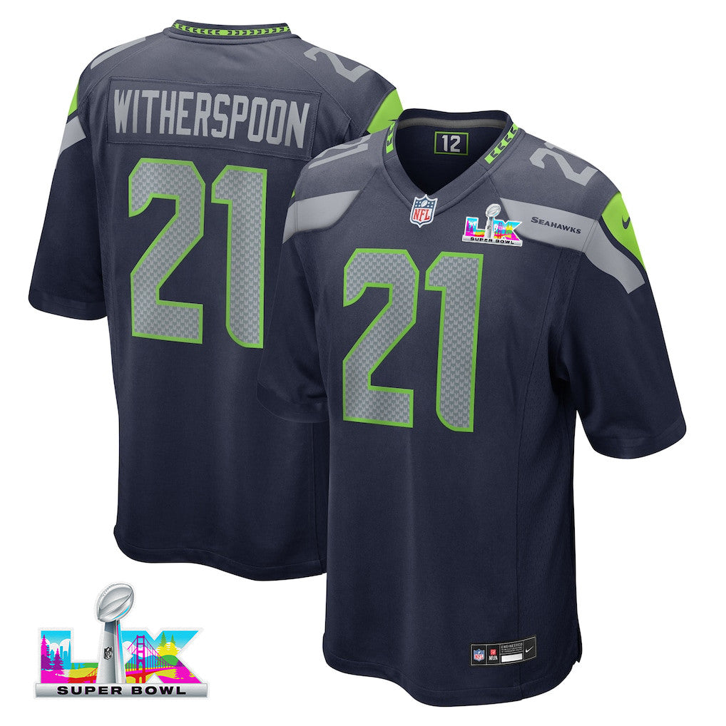 Devon Witherspoon 21 Seattle Seahawks 2026 Super Bowl LX - College Navy Team Game Jersey