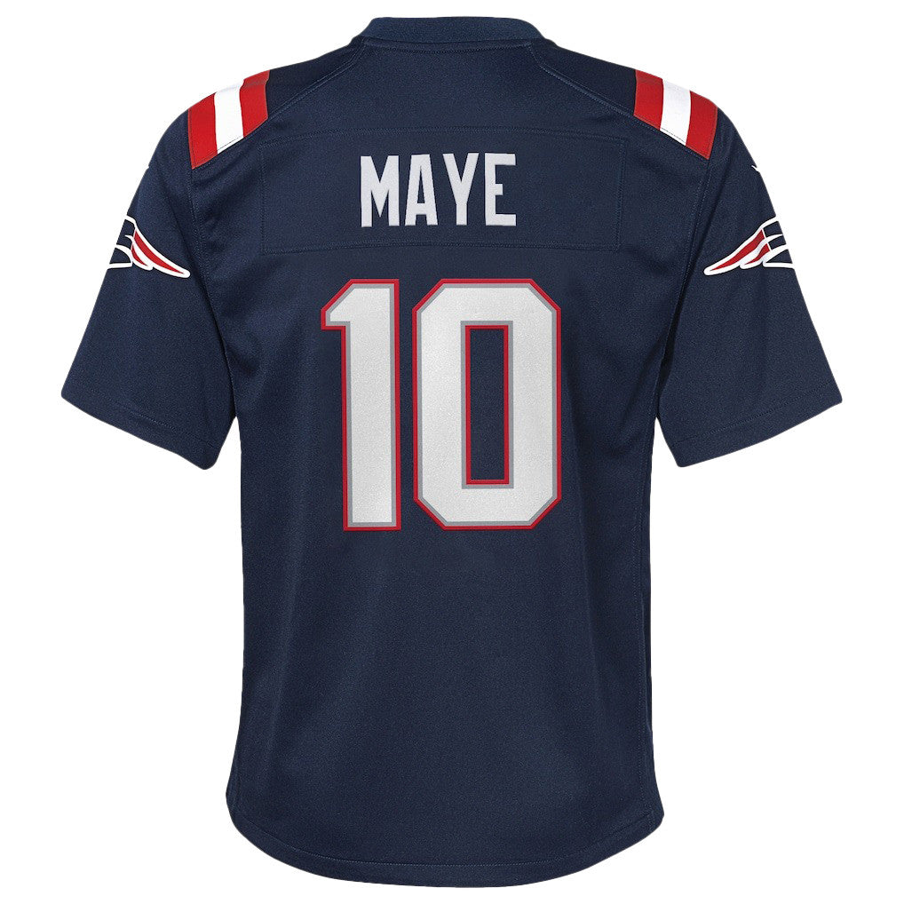 Drake Maye 10 New England Patriots Super Bowl LX Championship Run YOUTH Jersey – Navy