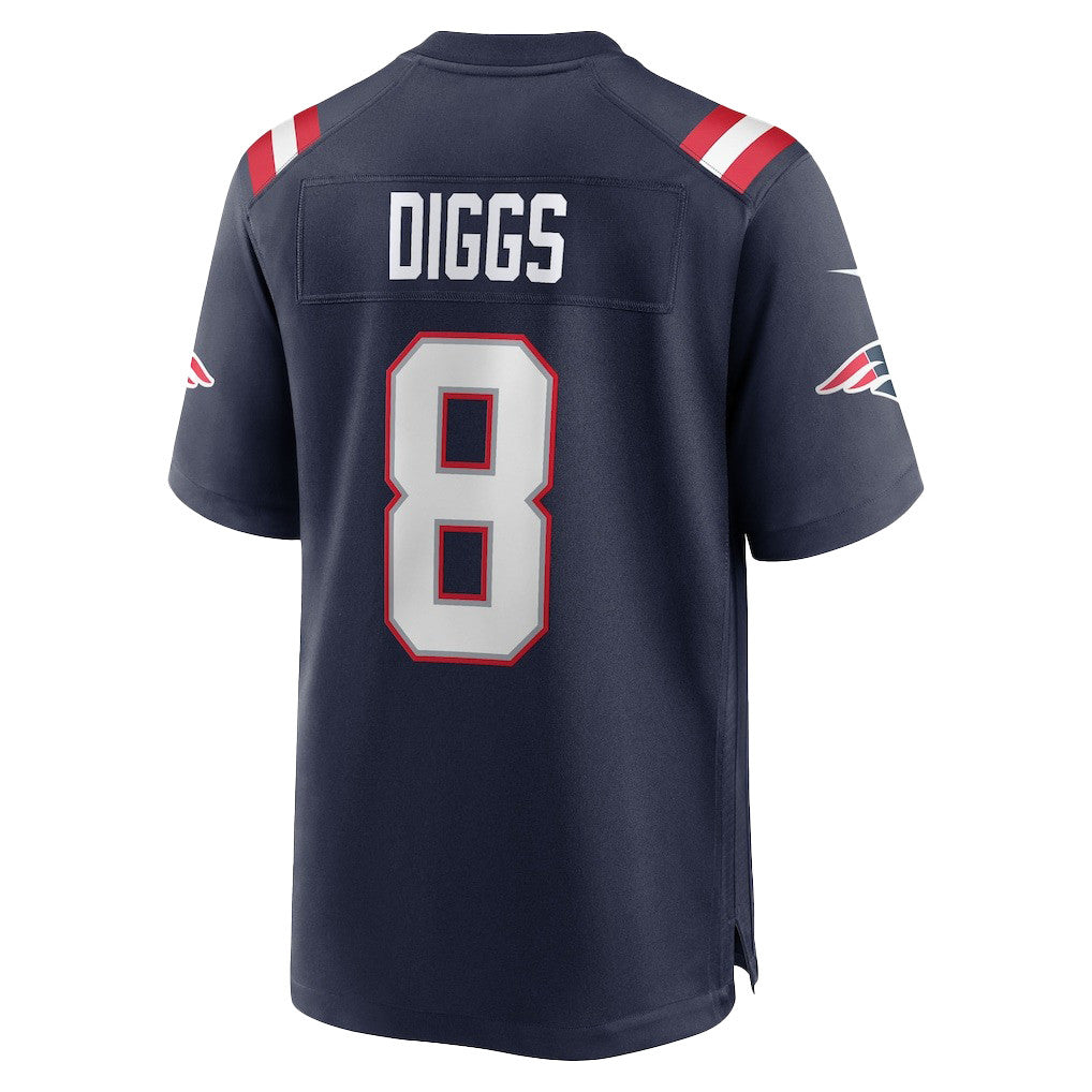 Stefon Diggs 8 New England Patriots Super Bowl LX Explosive Play Men Jersey - Navy