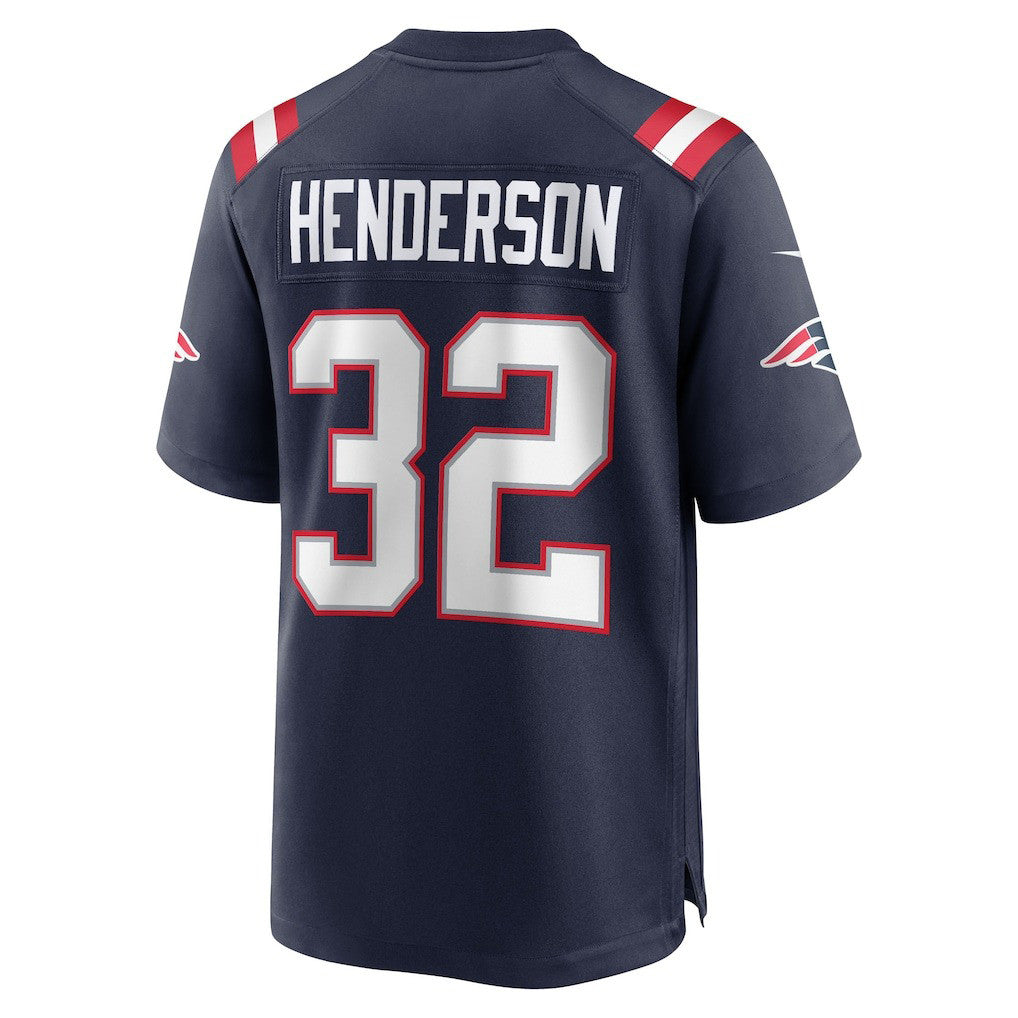 TreVeyon Henderson 32 New England Patriots Super Bowl LX Rising Legend Men Jersey – Navy