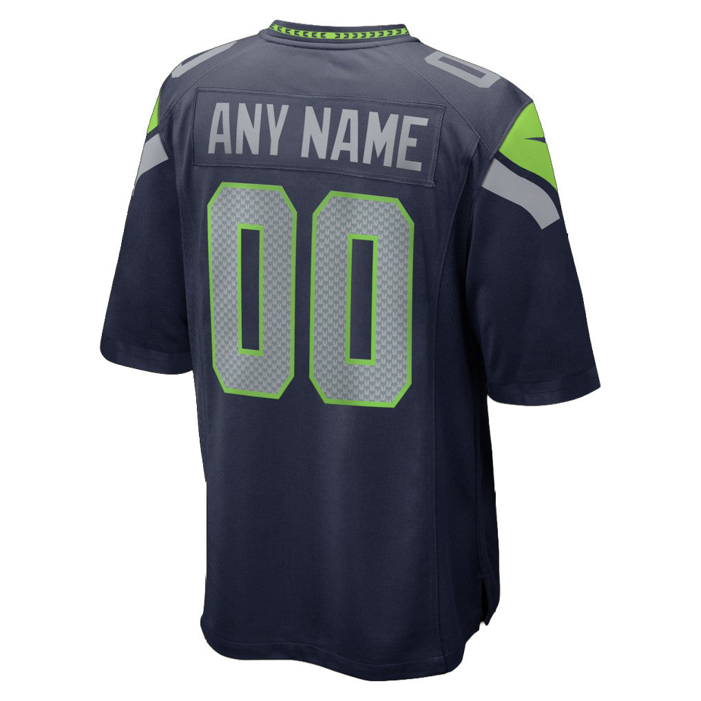 Seattle Seahawks Super Bowl LX Champions Confronting The Opponent Custom Team Game Jersey - College Navy