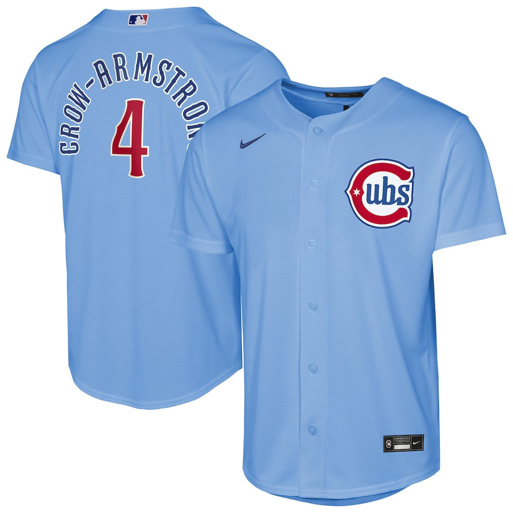 Pete Crow-Armstrong 4 Chicago Cubs Alternate 2 Jersey - Light Blue