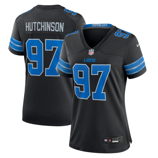 Aidan Hutchinson 97 Detroit Lions Women's 2nd Alternate Game Jersey - Black