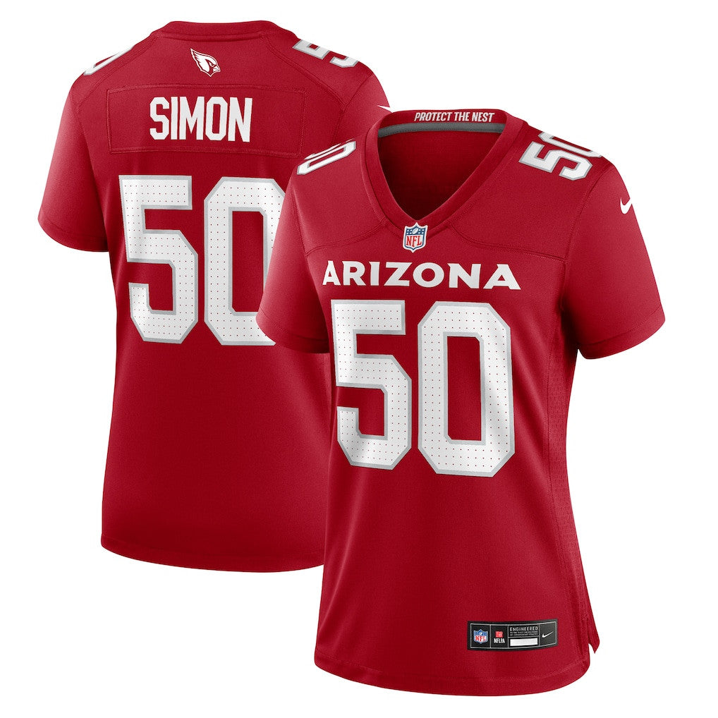 Cody Simon 50 Arizona Cardinals Women's Team Game Jersey - Cardinal