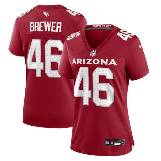 Aaron Brewer 46 Arizona Cardinals Women's Team Game Jersey - Cardinal