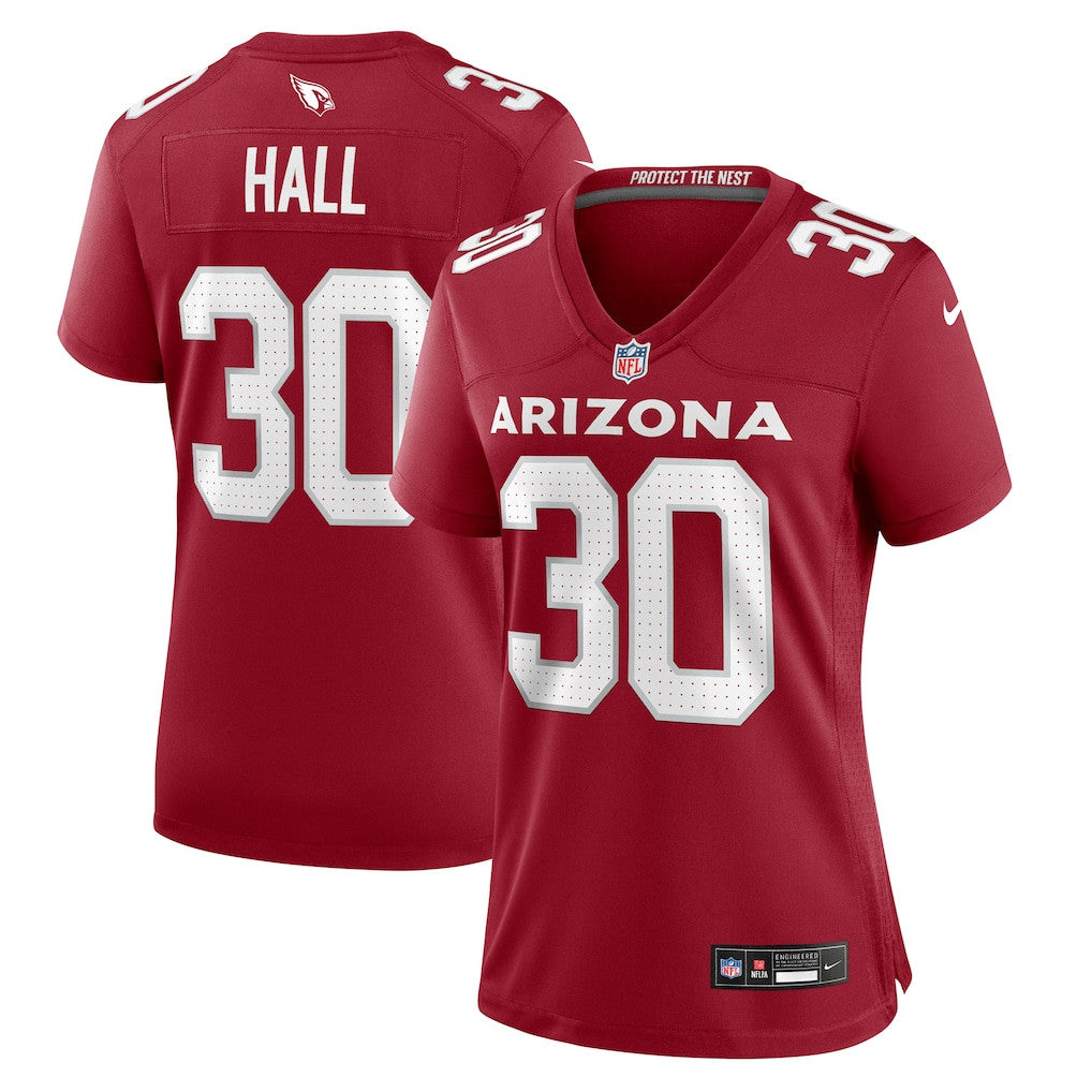 Darren Hall 30 Arizona Cardinals Women's Team Game Jersey - Cardinal
