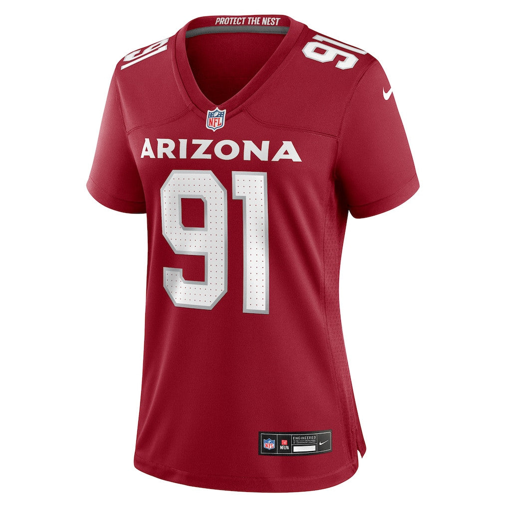 L.J. Collier 91 Arizona Cardinals Women's Team Game Jersey - Cardinal