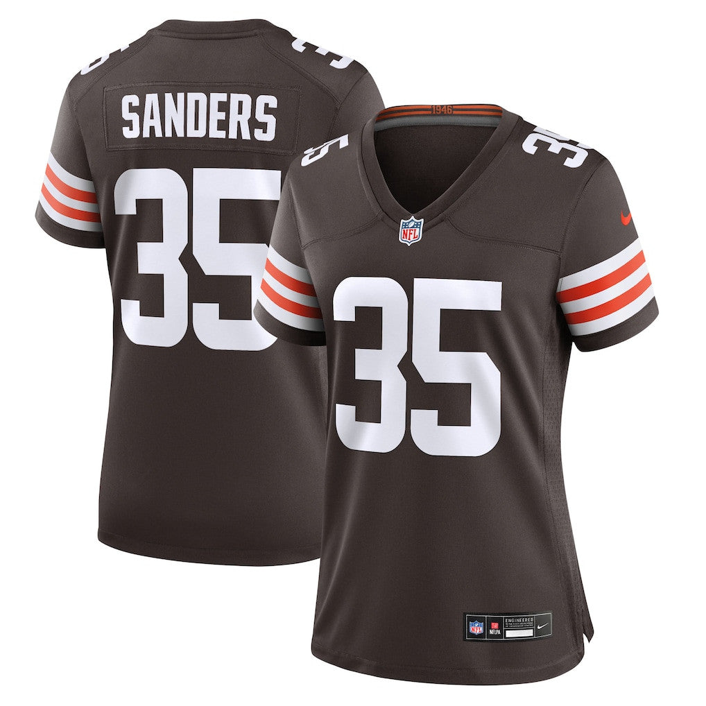 Raheim Sanders 35 Cleveland Browns Women's Team Game Jersey - Brown