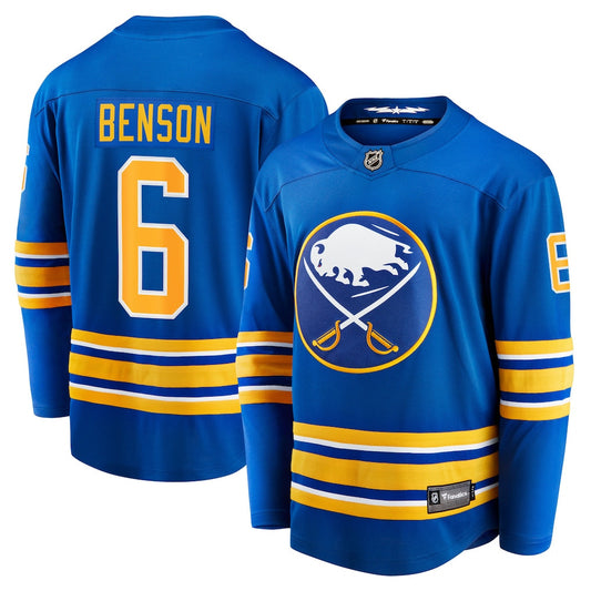 Zach Benson 6 Buffalo Sabres Home Breakaway Men Jersey - Royal