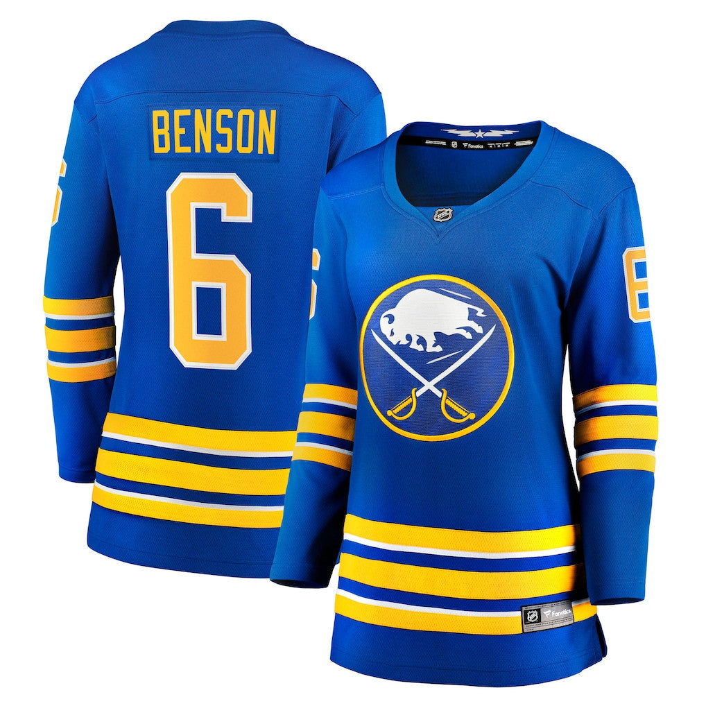 Zach Benson 6 Buffalo Sabres Women's Home Breakaway Jersey - Royal