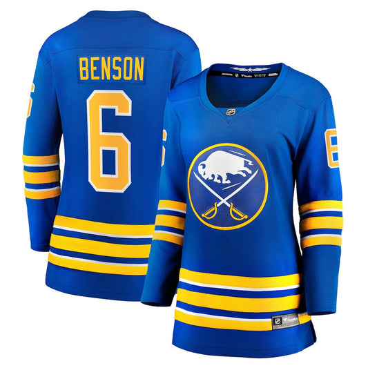 Zach Benson 6 Buffalo Sabres Women's Home Breakaway Jersey - Royal