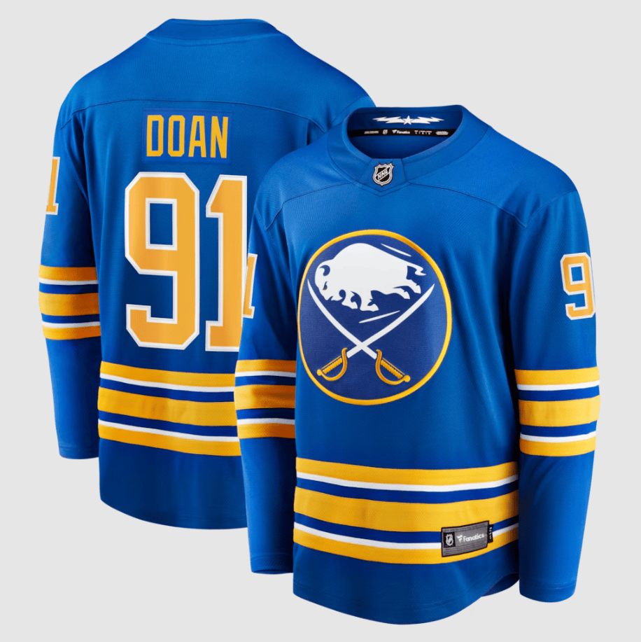 Josh Doan 91 Buffalo Sabres Home Premier Breakaway Player Jersey - Royal