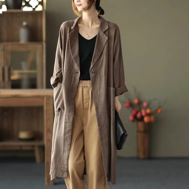 100% Linen Coat Burgundy Long Linen Duster Washed Linen Cardigan Linen Kimono Long Sleeves Jacket Washed Soft Linen Top Oversized Coat