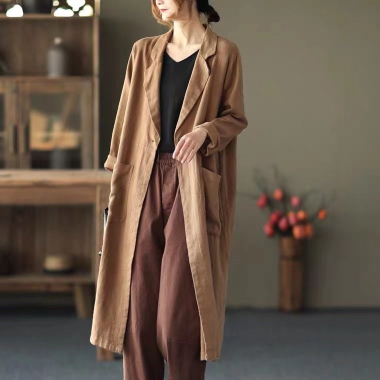 100% Linen Coat Burgundy Long Linen Duster Washed Linen Cardigan Linen Kimono Long Sleeves Jacket Washed Soft Linen Top Oversized Coat